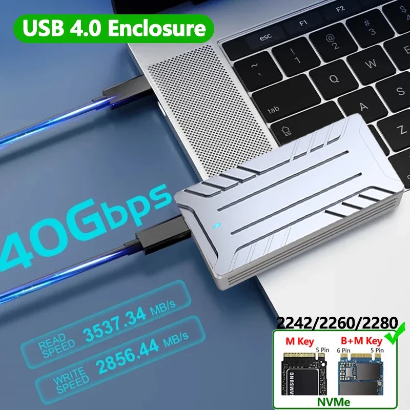 USB4 40Gbps M.2 NVMe SSD Enclo - Thunderbolt 4 External Ssd 4Tb ulasan dan harga
