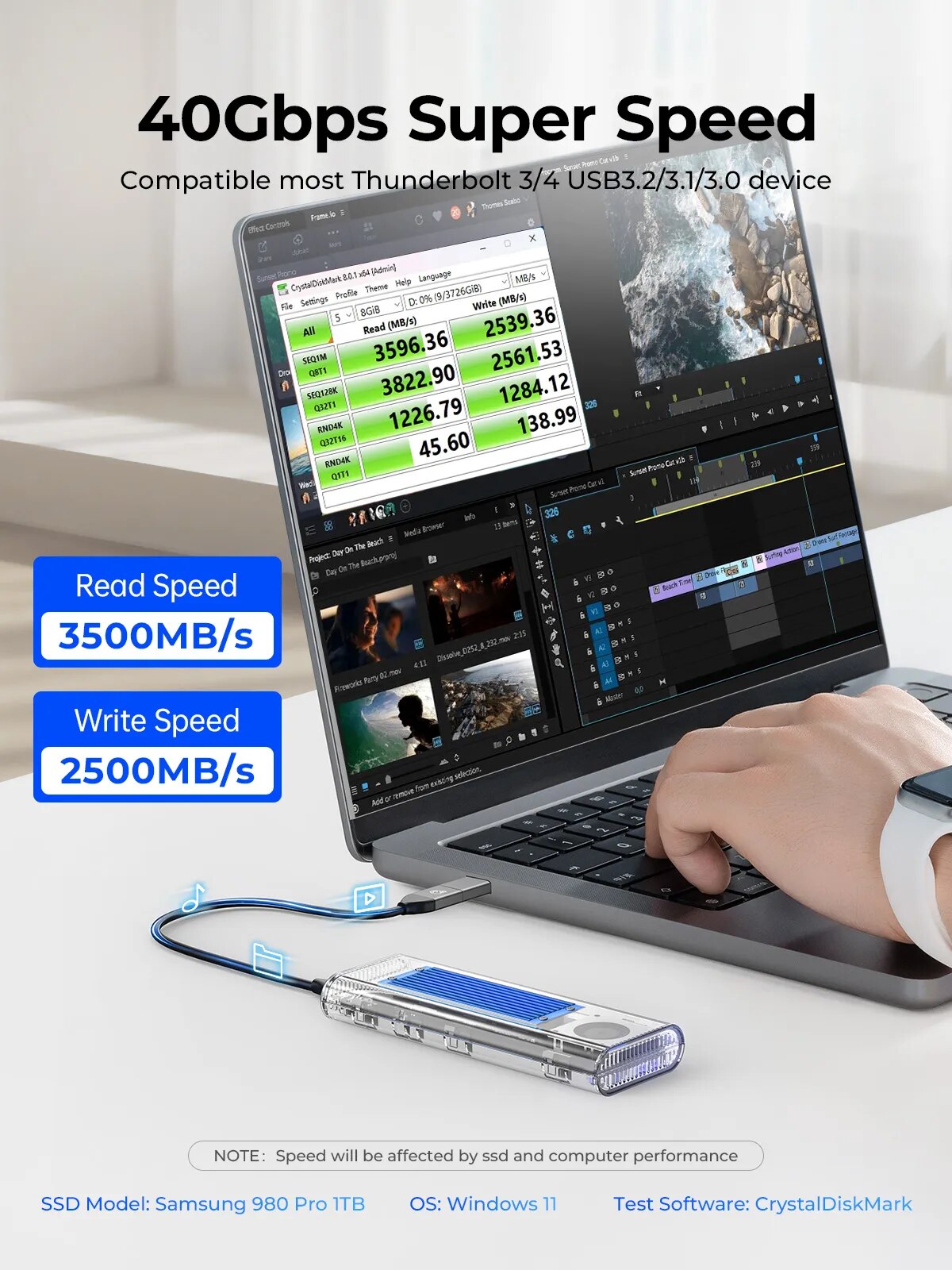 ORICO casing SSD M.2 40Gbps US - Thunderbolt 4 External Ssd 4Tb ulasan dan harga