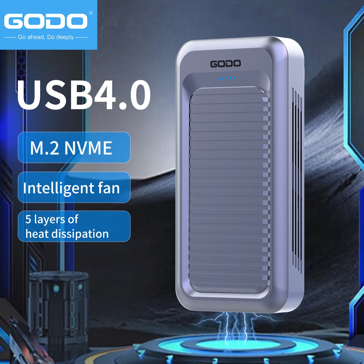 GODO 40Gbps Hard Driver Ekster - Thunderbolt 4 External Ssd 4Tb ulasan dan harga