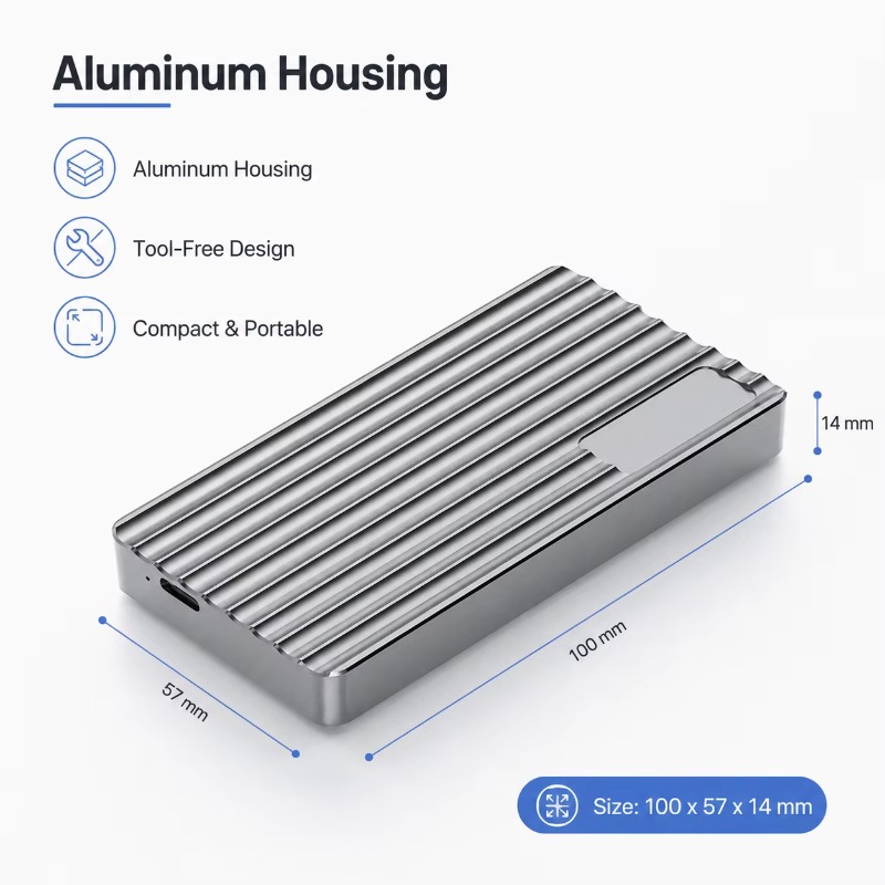 Casing SSD M.2 NVMe Aluminium  - Usb4 40Gbps External Ssd 8Tb ulasan dan harga