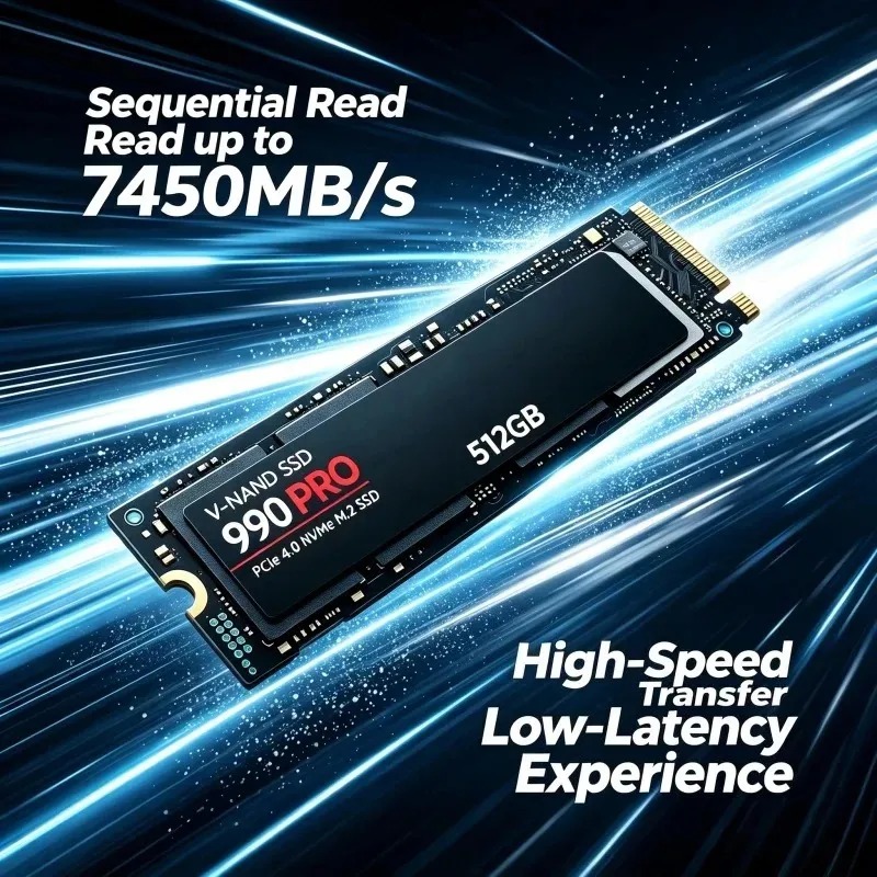 SSD Asli 990 PRO – 512GB/1TB/2 - Pcie 4.0 4Tb 2280 Ssd 7450Mbps ulasan dan harga